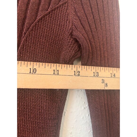 Ted Baker London Nichola Metallic Brown Ribbed Knit Bodycon Mini Dress Size 2 - Picture 8 of 13